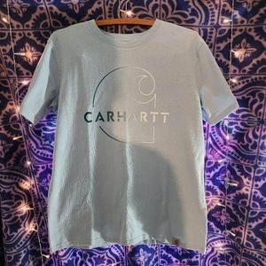 Carhartt Women's Light Blue Loose Fitting Cotton Tee